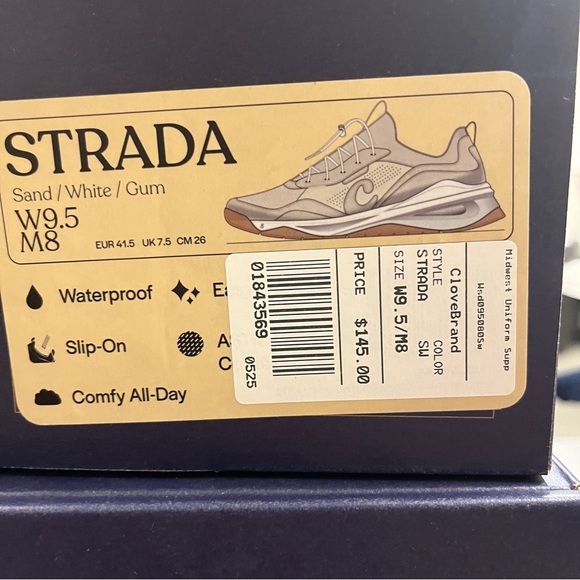 NIB Clove Strada Sneaker In Sand And White Multi Sizes - Picture 14 of 15